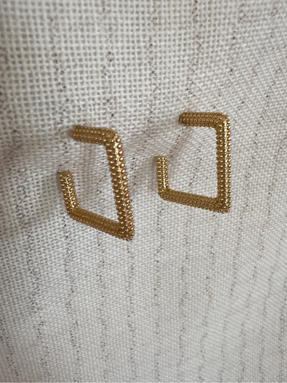 Textured Square Hoops - Picture 4 of 8
